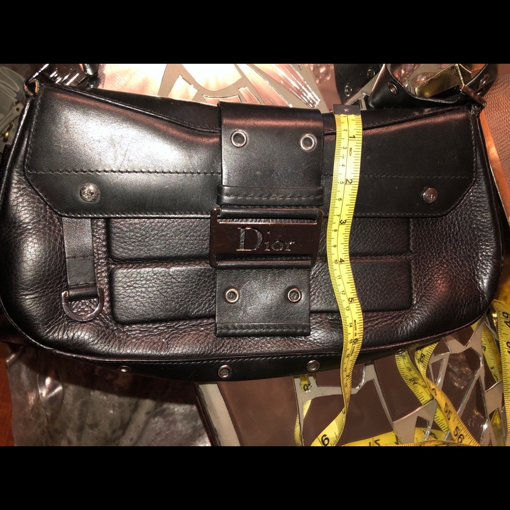 Black leather Christian Dior Purse